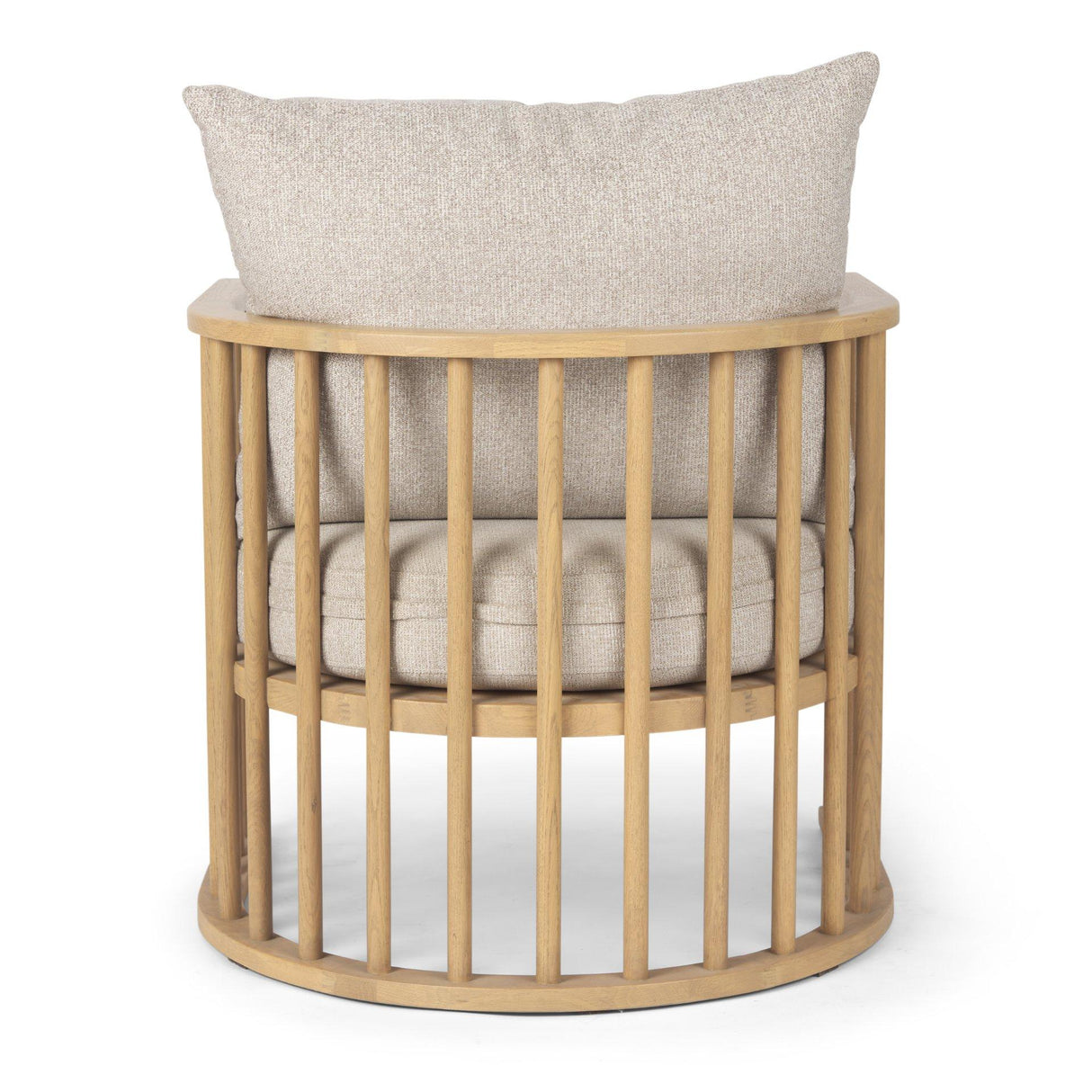 Mercana Kopari Beige Fabric W/Light Brown Wood Accent Chair