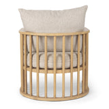 Mercana Kopari Beige Fabric W/Light Brown Wood Accent Chair