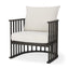 Mercana Kopari 30.1L x 30.5W x 37.2H White Boucle Fabric W/Dark Brown Wood Accent Chair