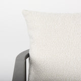 Mercana Kopari 30.1L x 30.5W x 37.2H White Boucle Fabric W/Dark Brown Wood Accent Chair