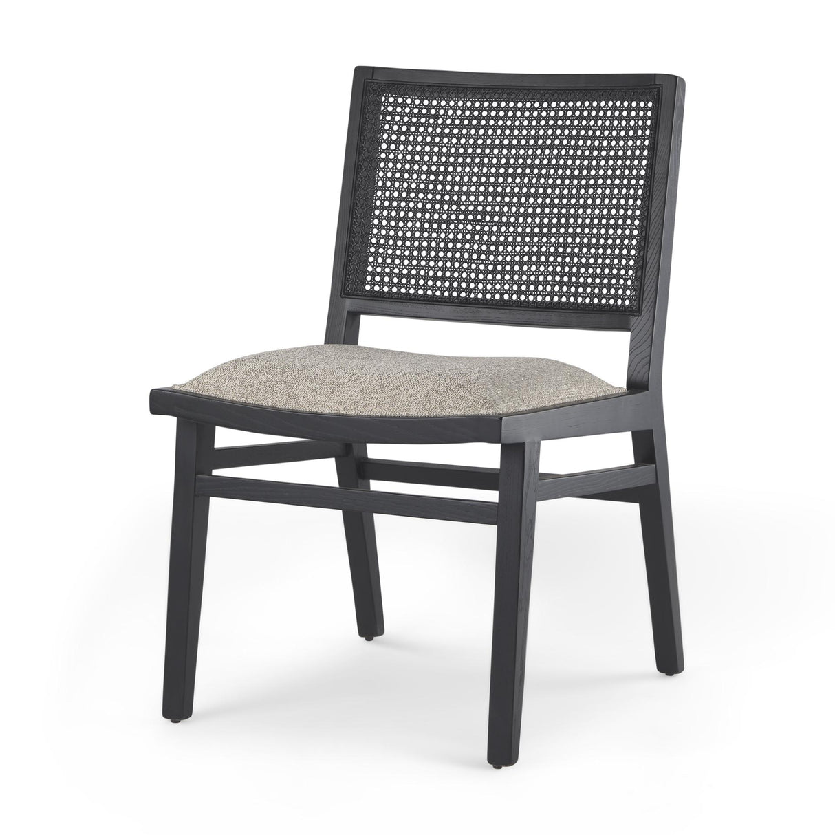 Mercana Wynn 20.5L x 24.6W x 34.1H Beige Fabric W/Black Wood Dining Chair