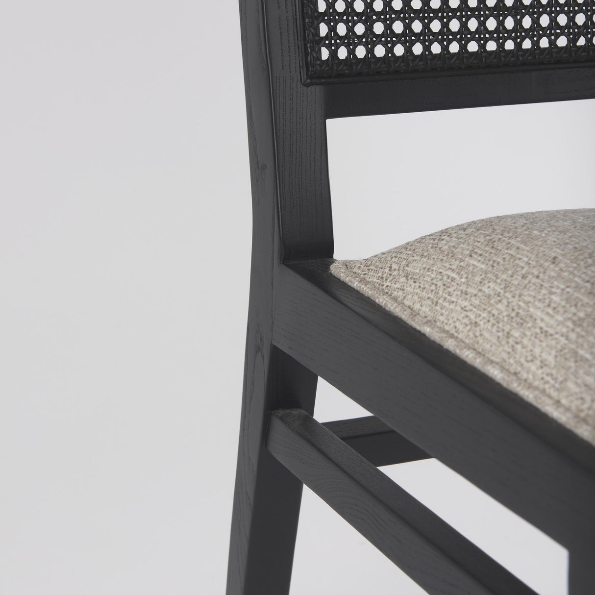 Mercana Wynn 20.5L x 24.6W x 34.1H Beige Fabric W/Black Wood Dining Chair