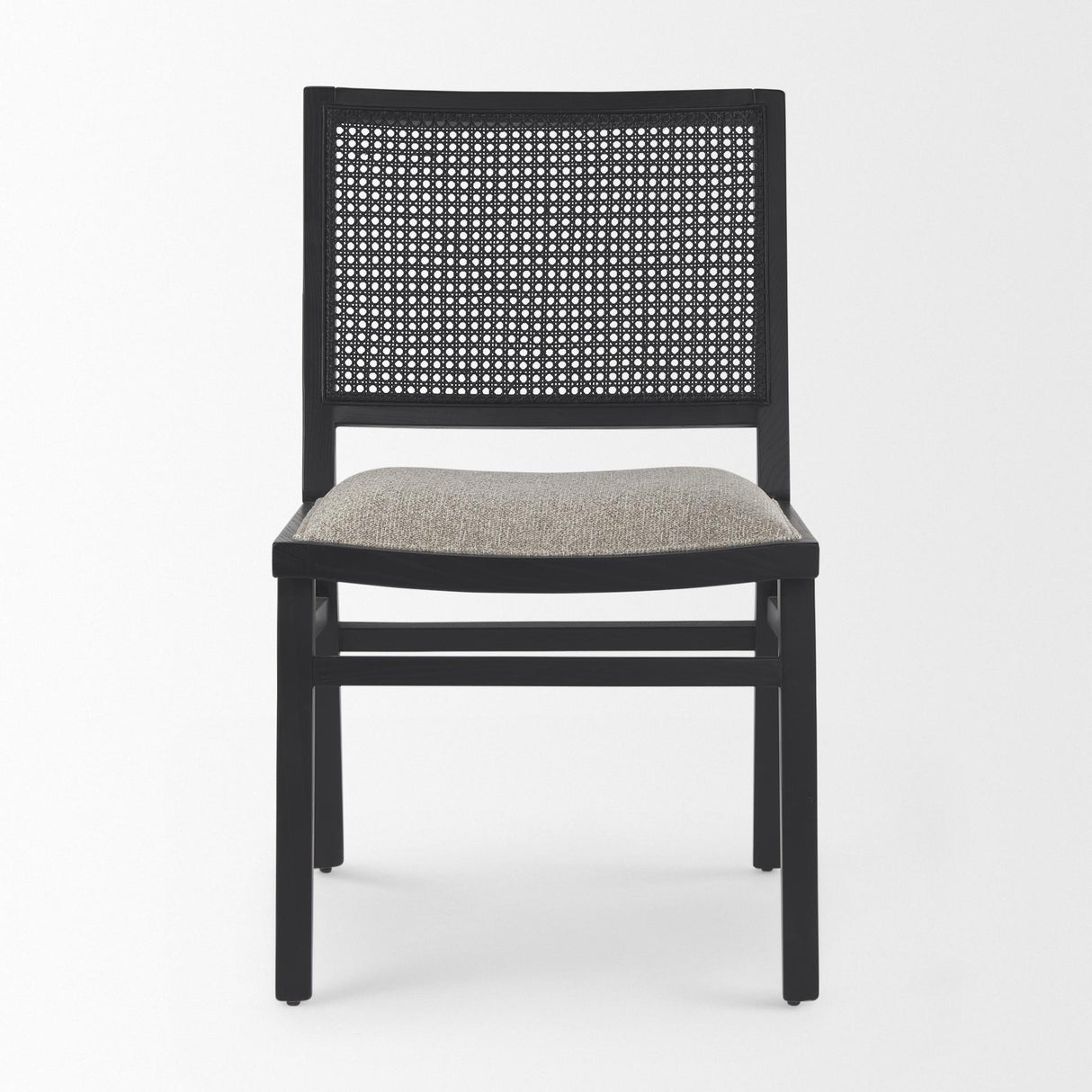 Mercana Wynn 20.5L x 24.6W x 34.1H Beige Fabric W/Black Wood Dining Chair