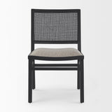 Mercana Wynn 20.5L x 24.6W x 34.1H Beige Fabric W/Black Wood Dining Chair