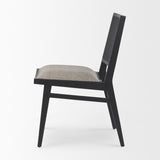 Mercana Wynn 20.5L x 24.6W x 34.1H Beige Fabric W/Black Wood Dining Chair
