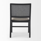 Mercana Wynn 20.5L x 24.6W x 34.1H Beige Fabric W/Black Wood Dining Chair