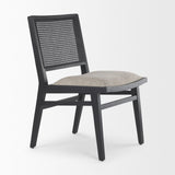 Mercana Wynn 20.5L x 24.6W x 34.1H Beige Fabric W/Black Wood Dining Chair