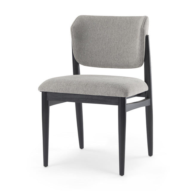 Mercana Cline 20.9L x 23.0W x 31.9H Gray Fabric W/Black Wood Dining Chair