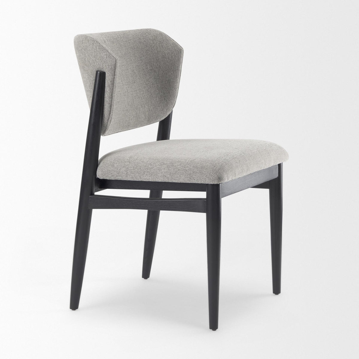 Mercana Cline 20.9L x 23.0W x 31.9H Gray Fabric W/Black Wood Dining Chair