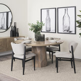 Mercana Cline 20.9L x 23.0W x 31.9H Gray Fabric W/Black Wood Dining Chair