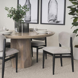 Mercana Cline 20.9L x 23.0W x 31.9H Gray Fabric W/Black Wood Dining Chair