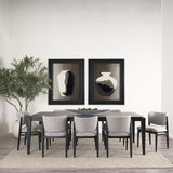 Mercana Cline 20.9L x 23.0W x 31.9H Gray Fabric W/Black Wood Dining Chair