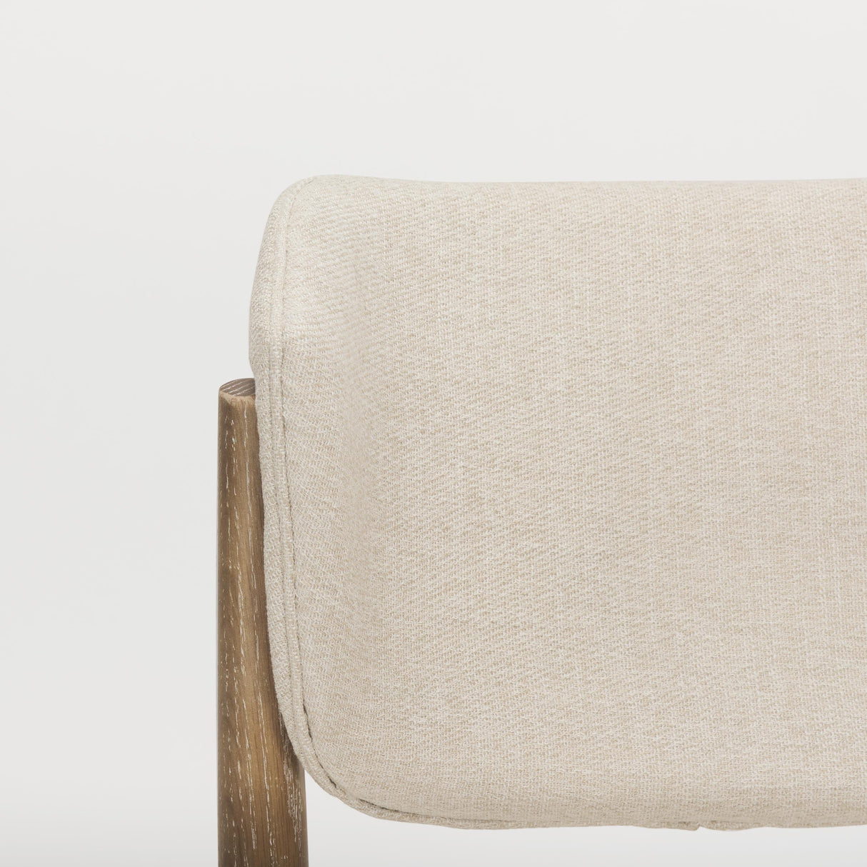 Mercana Cline Cream Fabric Upholstered and Light Brown Wood Dining Chair