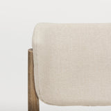 Mercana Cline Cream Fabric Upholstered and Light Brown Wood Dining Chair