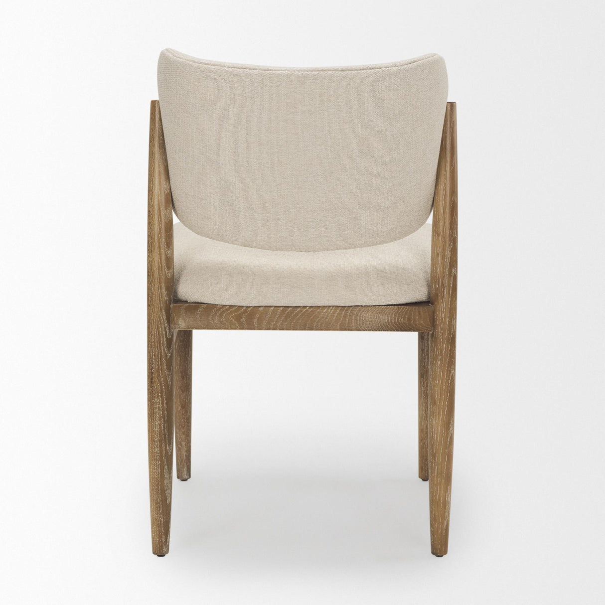 Mercana Cline Cream Fabric Upholstered and Light Brown Wood Dining Chair