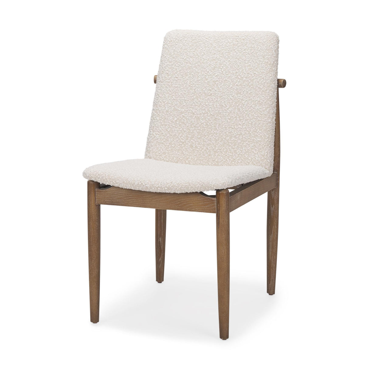 Mercana Cavett Cream Boucle Upholstered Seat W/Light Brown Wood Frame Dining Chair
