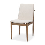 Mercana Cavett Cream Boucle Upholstered Seat W/Light Brown Wood Frame Dining Chair