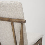 Mercana Cavett Cream Boucle Upholstered Seat W/Light Brown Wood Frame Dining Chair