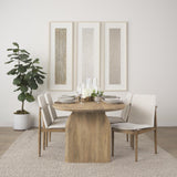 Mercana Cavett Cream Boucle Upholstered Seat W/Light Brown Wood Frame Dining Chair