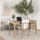 Mercana Cavett Cream Boucle Upholstered Seat W/Light Brown Wood Frame Dining Chair