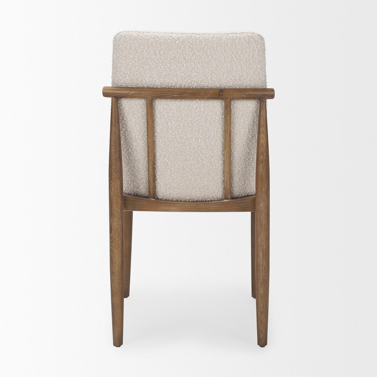 Mercana Cavett Cream Boucle Upholstered Seat W/Light Brown Wood Frame Dining Chair