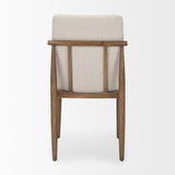 Mercana Cavett Cream Boucle Upholstered Seat W/Light Brown Wood Frame Dining Chair