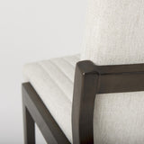 Mercana Tahoe Cream Upholstered and Black-Brown Wood Armless Dining Chair