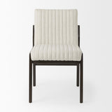 Mercana Tahoe Cream Upholstered and Black-Brown Wood Armless Dining Chair