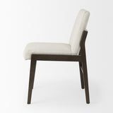 Mercana Tahoe Cream Upholstered and Black-Brown Wood Armless Dining Chair
