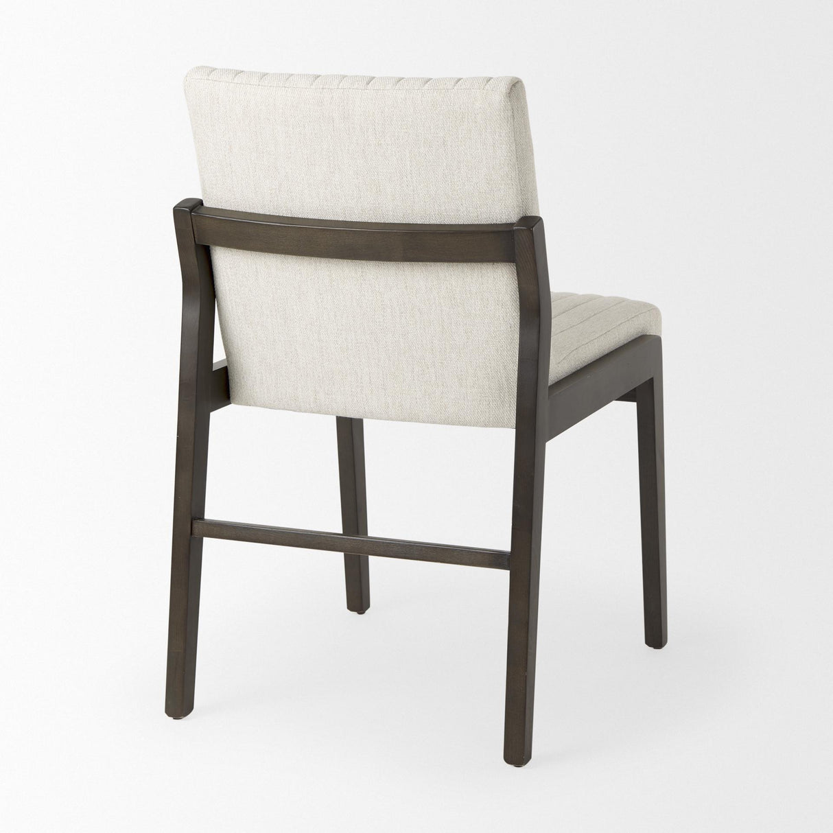 Mercana Tahoe Cream Upholstered and Black-Brown Wood Armless Dining Chair