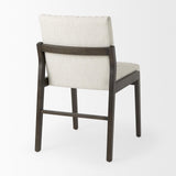 Mercana Tahoe Cream Upholstered and Black-Brown Wood Armless Dining Chair