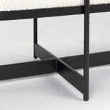 Mercana Amelia 55.0L x 18.0W x 18.0H Cream Boucle W/Black Metal Upholstered Bench