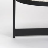 Mercana Amelia 55.0L x 18.0W x 18.0H Cream Boucle W/Black Metal Upholstered Bench