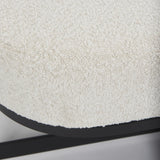 Mercana Amelia 55.0L x 18.0W x 18.0H Cream Boucle W/Black Metal Upholstered Bench