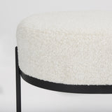 Mercana Amelia 55.0L x 18.0W x 18.0H Cream Boucle W/Black Metal Upholstered Bench