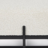 Mercana Amelia 55.0L x 18.0W x 18.0H Cream Boucle W/Black Metal Upholstered Bench