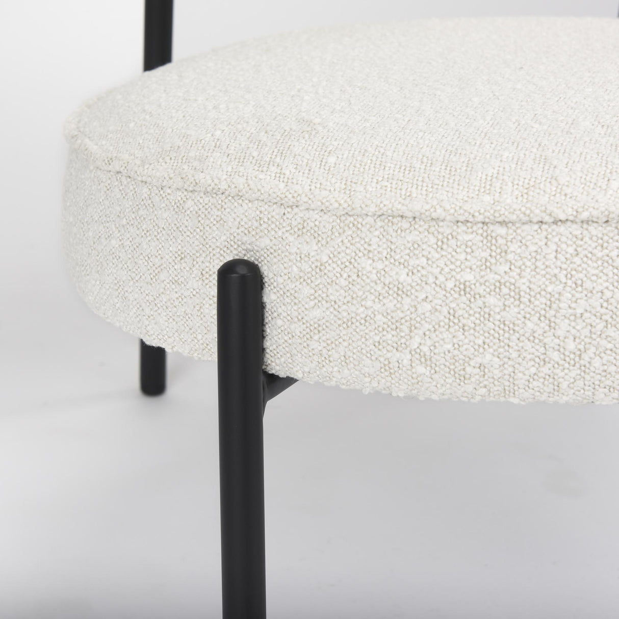 Mercana Amelia Cream Boucle W/Black Metal Upholstered Accent Chair 21.3L x 21.3W x 30.3H