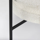 Mercana Amelia Cream Boucle W/Black Metal Upholstered Accent Chair 21.3L x 21.3W x 30.3H
