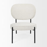 Mercana Amelia Cream Boucle W/Black Metal Upholstered Accent Chair 21.3L x 21.3W x 30.3H