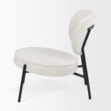 Mercana Amelia Cream Boucle W/Black Metal Upholstered Accent Chair 21.3L x 21.3W x 30.3H