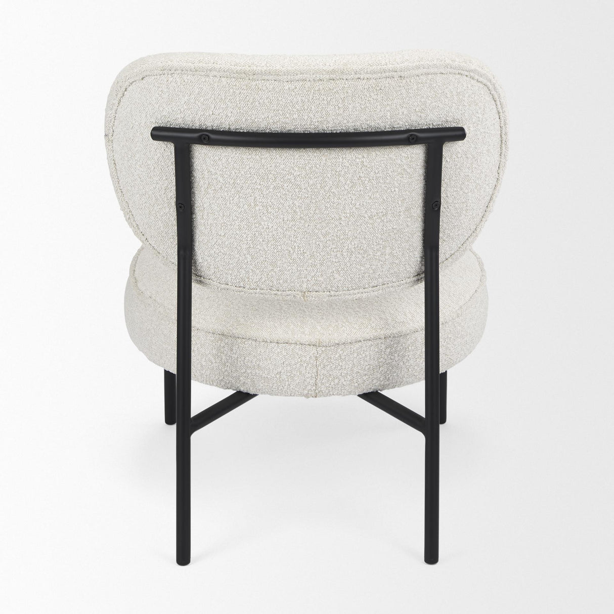 Mercana Amelia Cream Boucle W/Black Metal Upholstered Accent Chair 21.3L x 21.3W x 30.3H