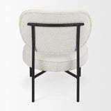 Mercana Amelia Cream Boucle W/Black Metal Upholstered Accent Chair 21.3L x 21.3W x 30.3H