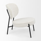 Mercana Amelia Cream Boucle W/Black Metal Upholstered Accent Chair 21.3L x 21.3W x 30.3H