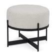 Mercana Amelia Cream Boucle W/Black Metal Upholstered Pouf