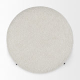 Mercana Amelia Cream Boucle W/Black Metal Upholstered Pouf