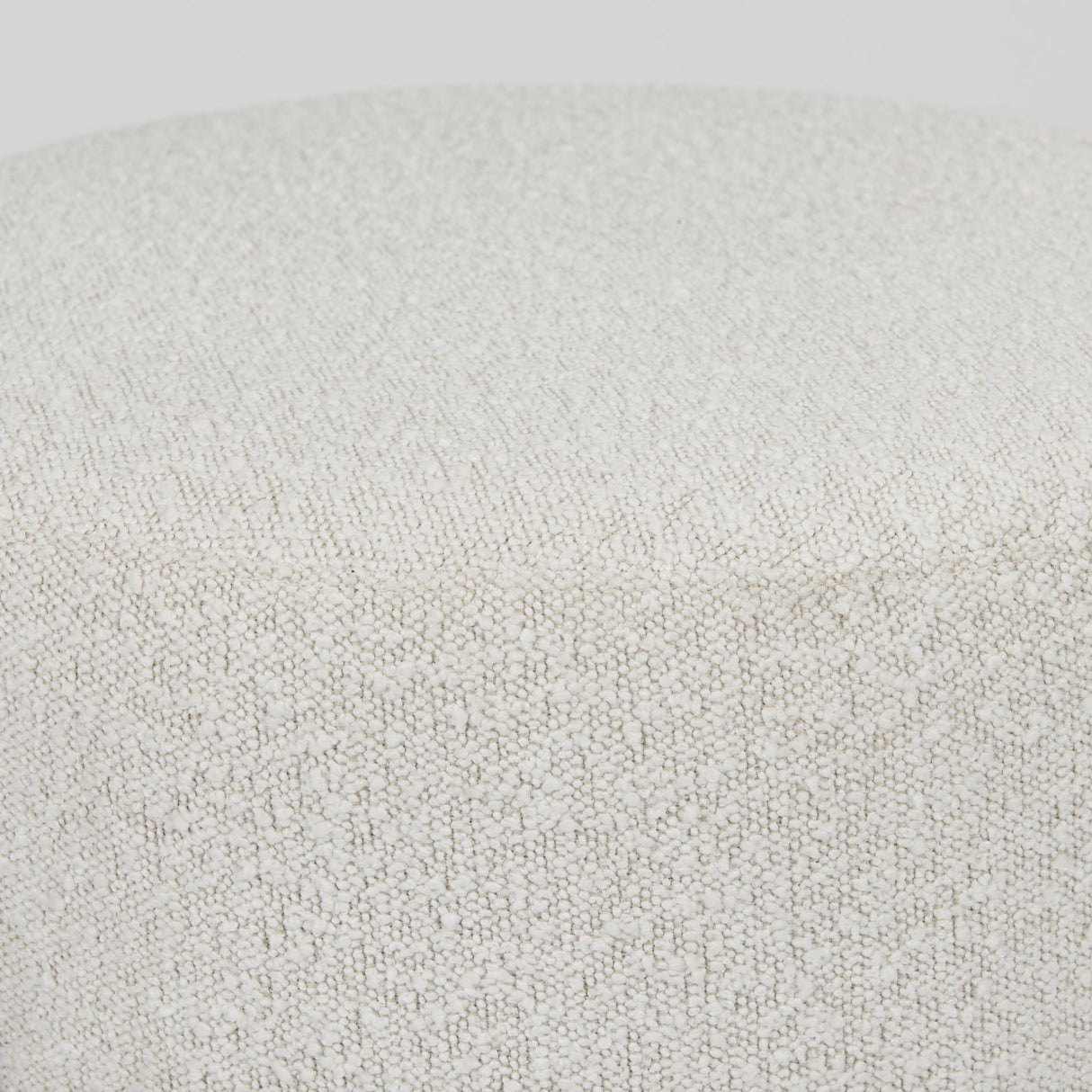 Mercana Amelia Cream Boucle W/Black Metal Upholstered Pouf