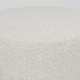 Mercana Amelia Cream Boucle W/Black Metal Upholstered Pouf
