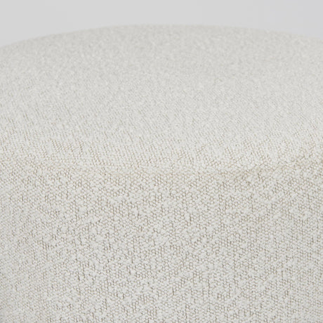 Mercana Amelia Cream Boucle W/Black Metal Upholstered Pouf