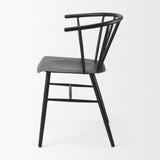 Mercana Colin 21.3L x 21.3W x 30.3H Black Metal Dining Chair