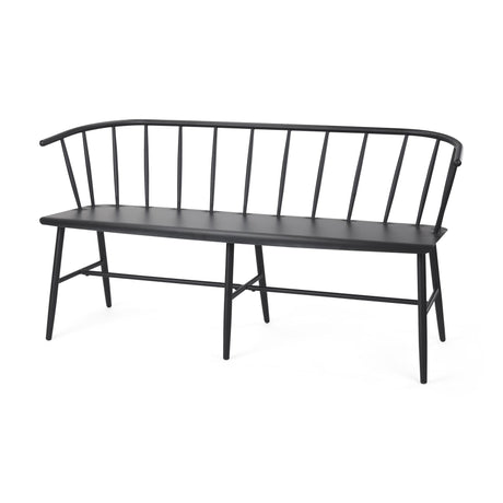 Mercana Colin 61.0L x 21.5W x 14.6H Black Metal Bench